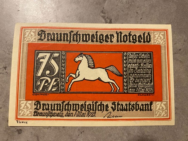 Original tysk Notgeld pengeseddel 