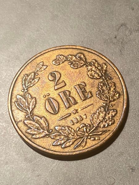 Original svensk 2 øre 1867 - højt møntskær 