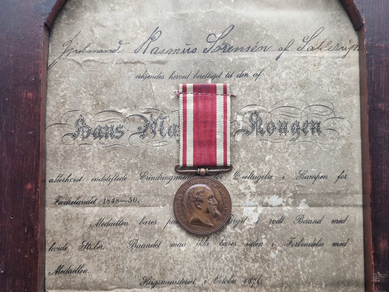 Original 1848-50 medalje med tildelingsbevis og livshistorie 