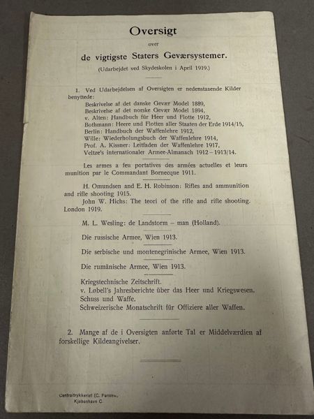 Folder om Danske våben 1910 