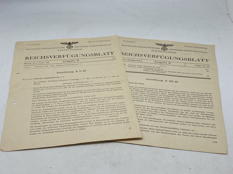 2 originale Reichverfügungsblatt - ww2