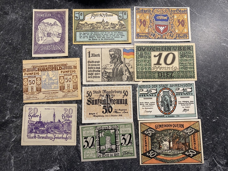 Lot original tysk ww1 Notgeld 