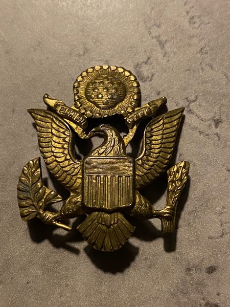 Originalt amerikansk officers cap badge - 2.verdenskrig