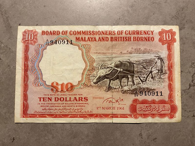 Original Ten Dollar seddel - Malaya And British Borneo 