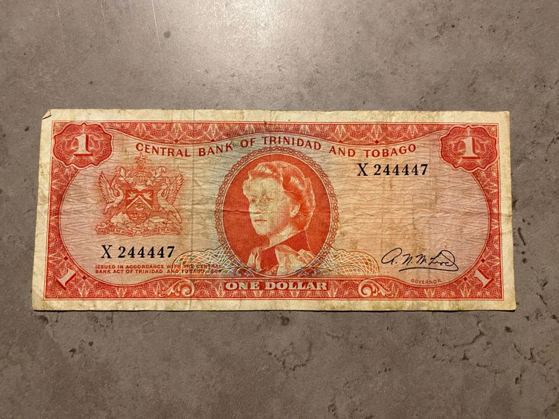 Original One Dollar seddel - Trinidad And Tobago 