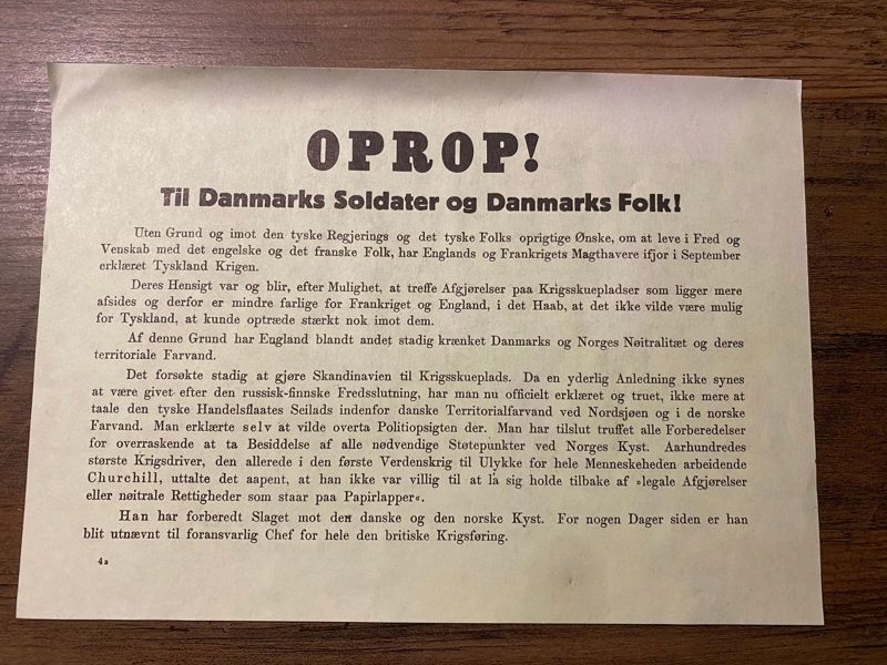 Originalt nedkastet “Oprob”  ww2 