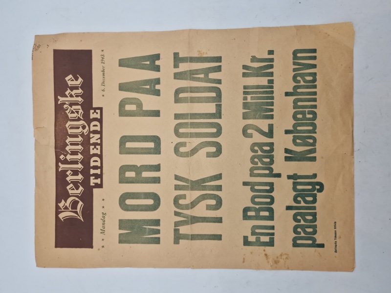 Original dansk spiseseddel - ww2