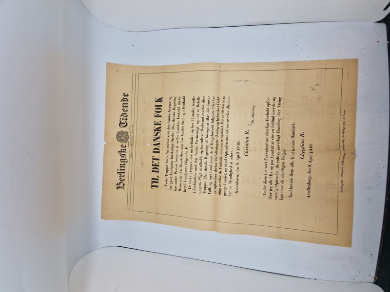 Original flyer fra besættelsen af Danmark 9.april 1940