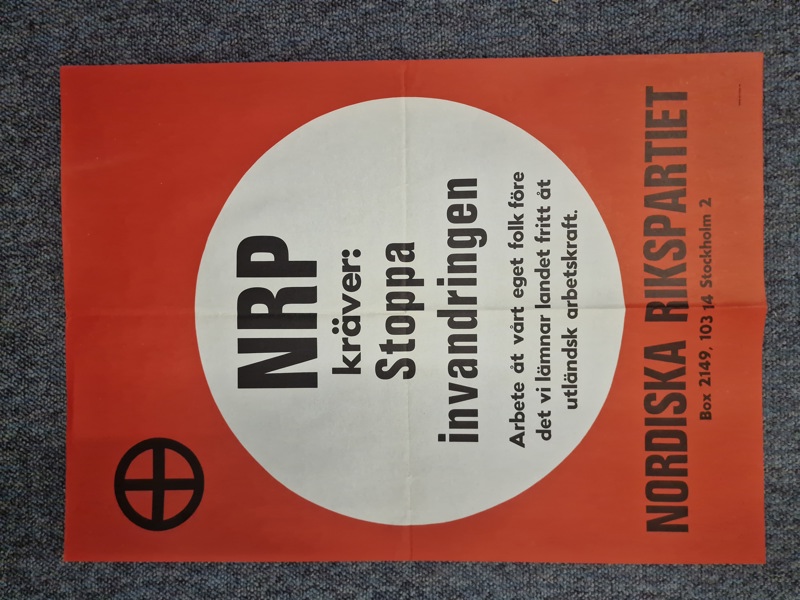 Original plakat fra det svenske nynazistiske parti