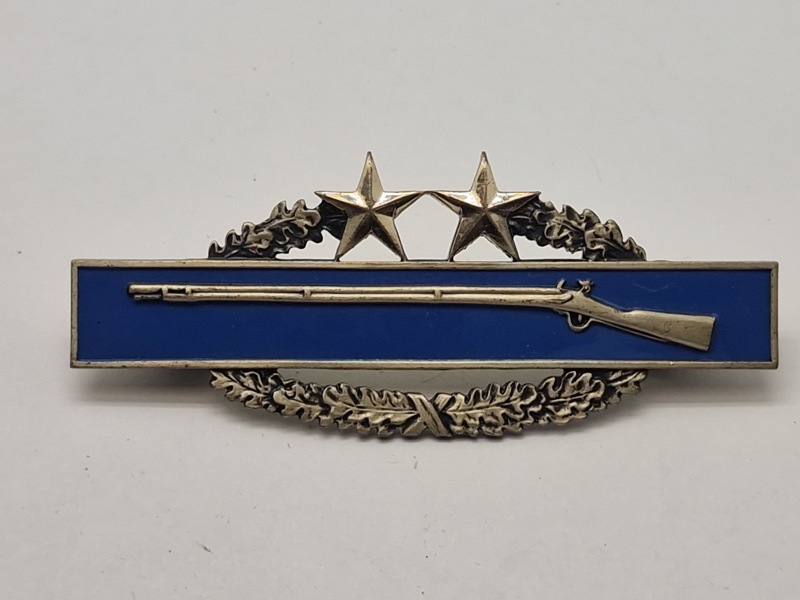 Original WWII U.S. Army Combat Infantry Badge CIB Sterling Silver - 3rd Award