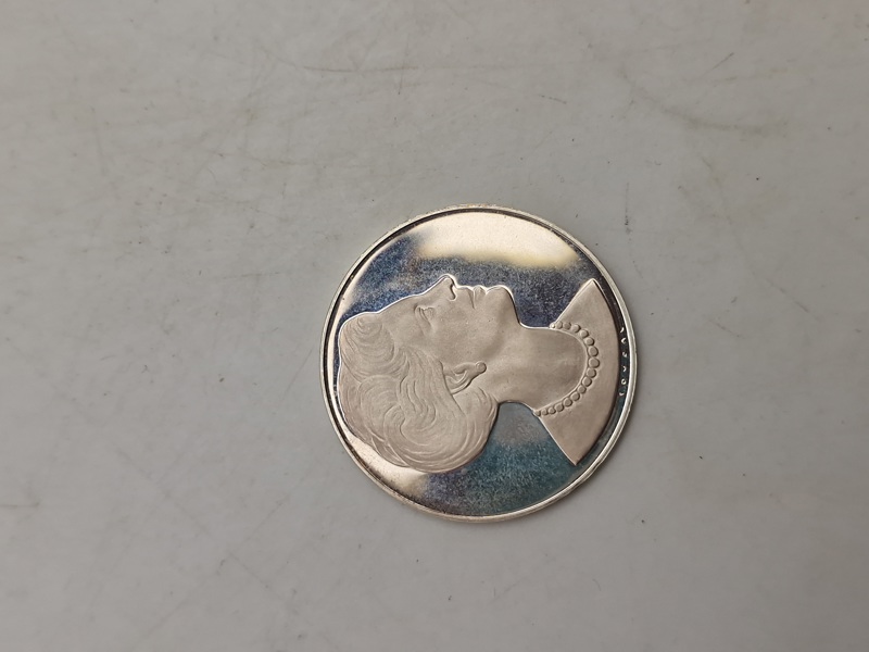 Original dansk sterlingsølv mønt - statsbesøg i USSR
