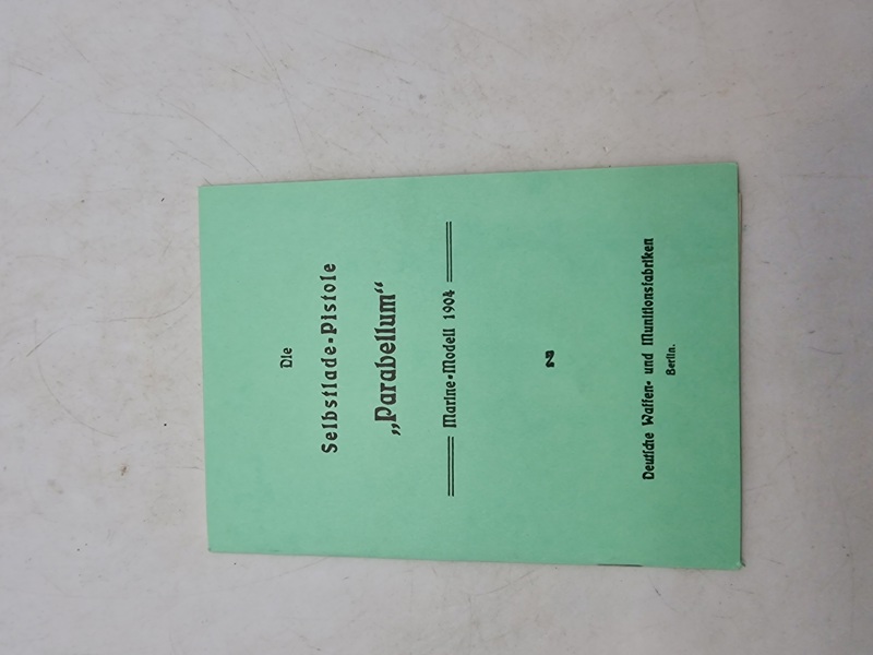 Instruktions manual for Luger marine model 1904 - genoptryk
