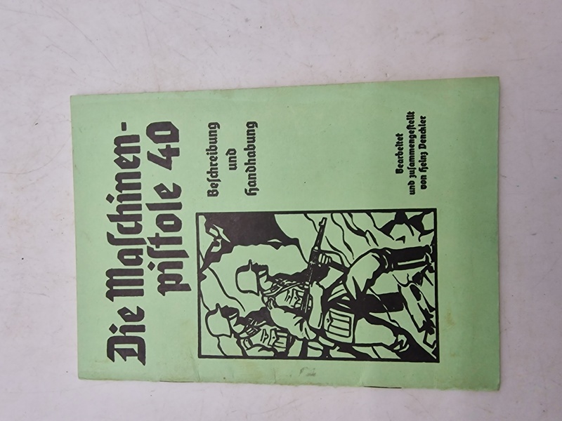 Tysk instruktions manual for MP40 maskinpistol -genoptryk