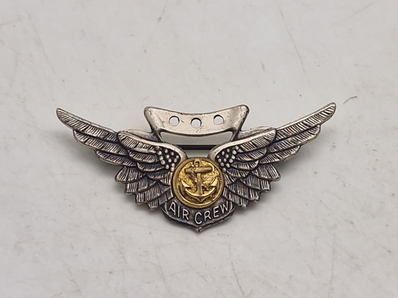 Original amerikansk aircrew wing fra ww2 af sterlingsølv