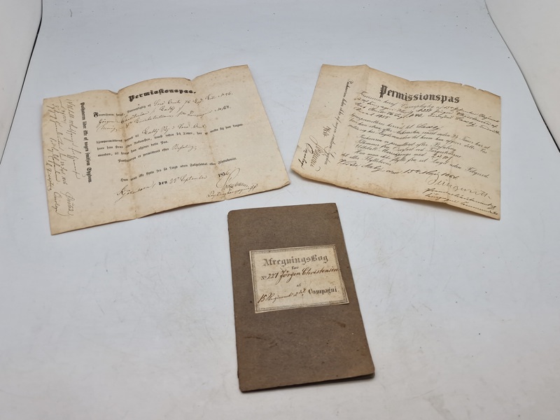 Sjældent originalt Lot med soldaterbog på 1864 soldat