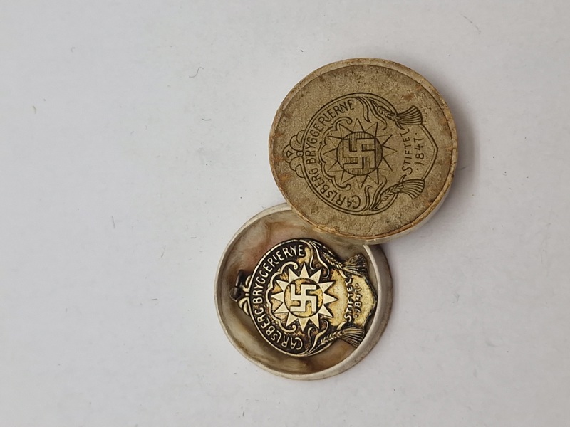 Original Carlsberg sølv medalje med sjælden æske