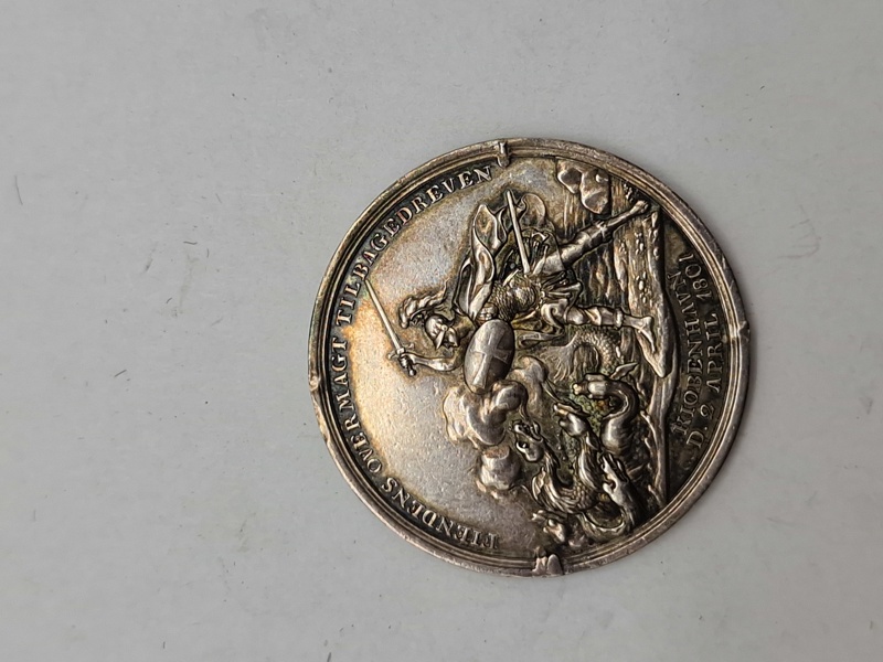 Original Dansk Medalje Slaget på Reden 1801 Sølv.