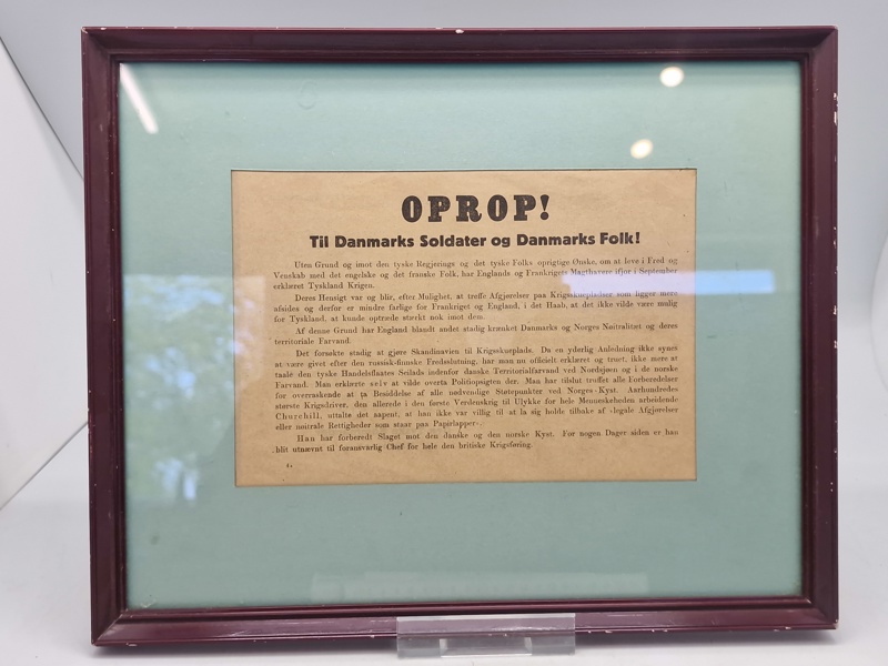 Originalt Oprop nedkastet over danske byer 9 april 1940