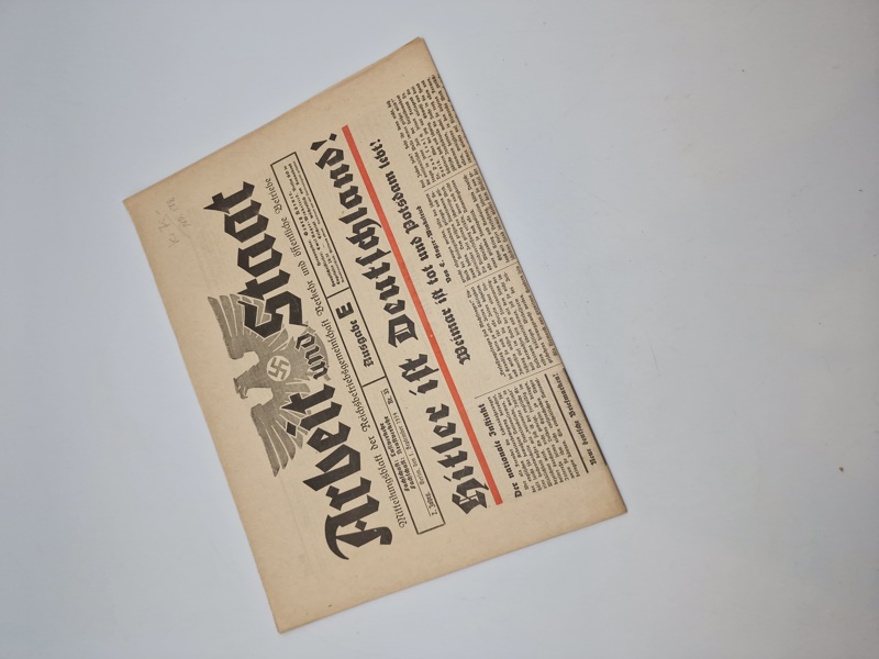 Tidlig tysk avis: Arbeit und staat - sep 1923 - 2 sektioner