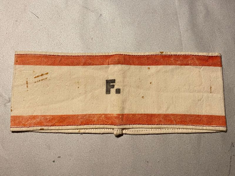 Originalt ww2 armbind for frivillig tjeneste udenfor luftbeskyttelsesområderne