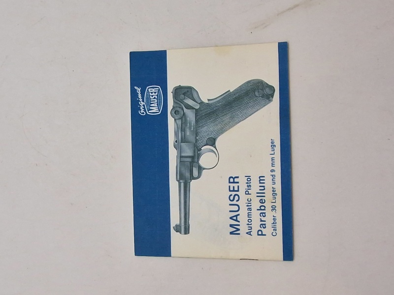 MAUSER
Automatic Pistol
Parabellum
Caliber .30 Luger und 9 mm Luger