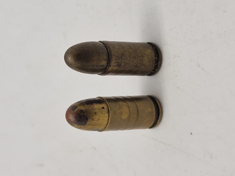 Originale eksercerpatroner (9 mm) PJJ kodede, hvilke vil sige at de er lavet under tysk kommando i dk under krigen