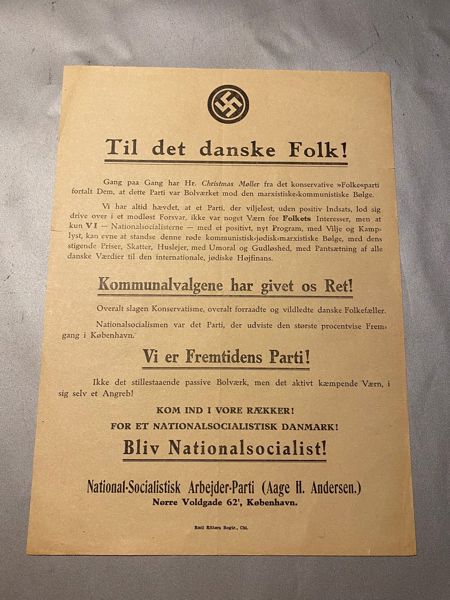 Sjælden original DNSAP hverve flyer i A4 størrelse 