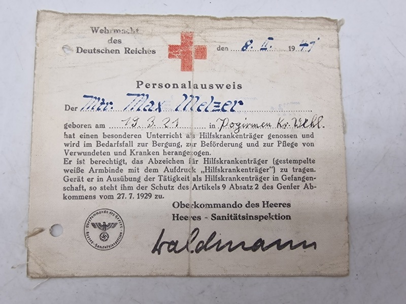 Originalt personal Ausweis fra 1941