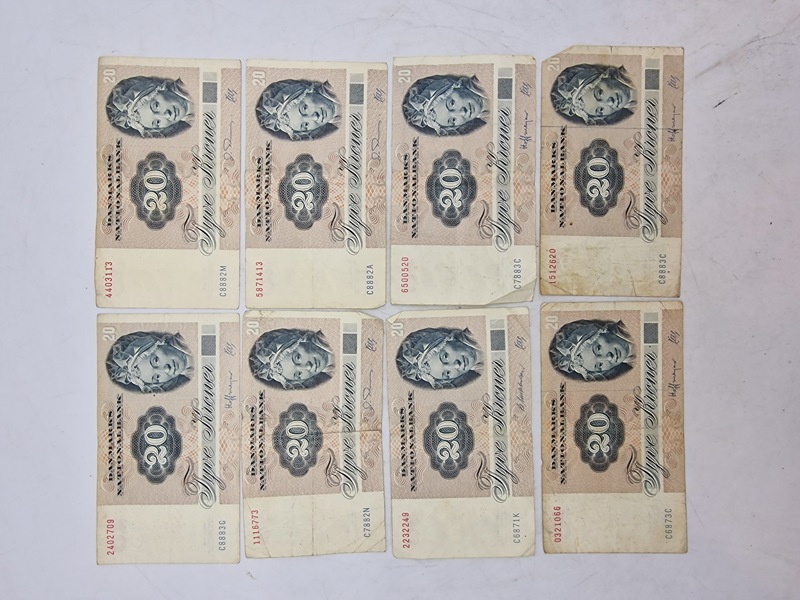 Originale danske 20 krone sedler