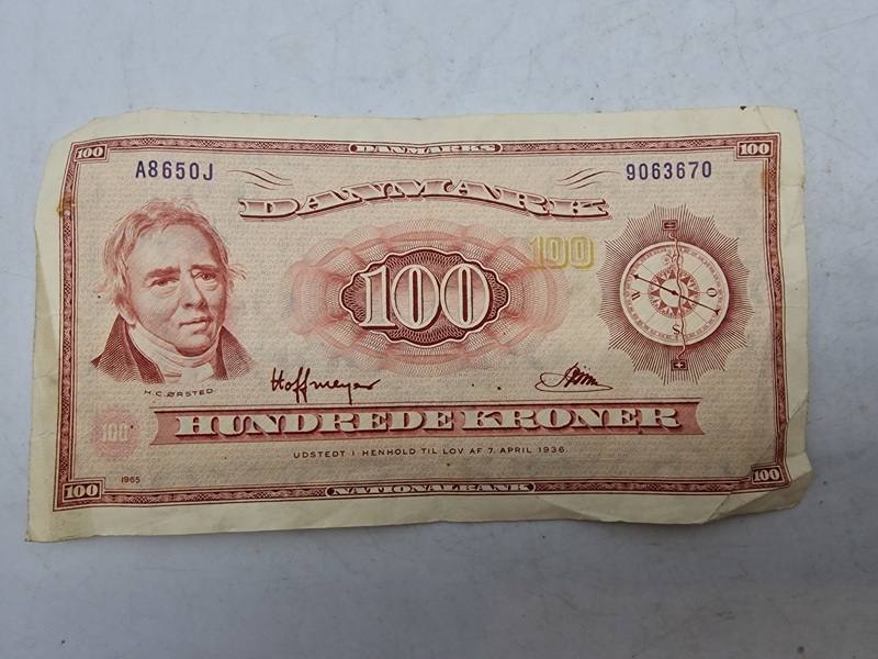 Original dansk 100 krone seddel