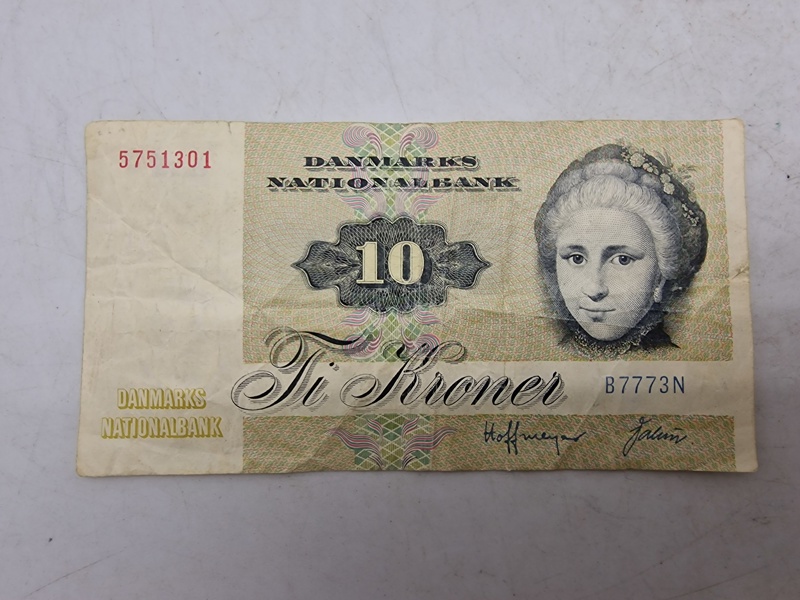 Original dansk 10 krone seddel