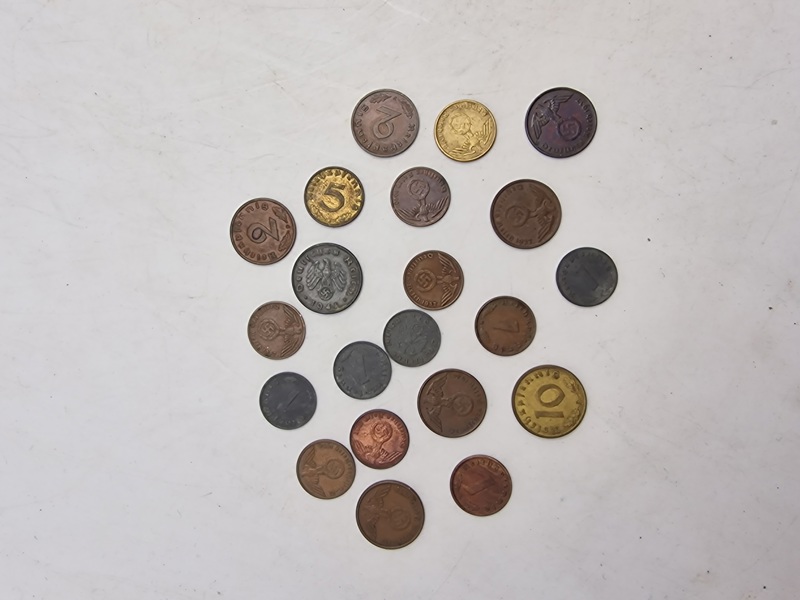 Original samling tyske ww2 mønter