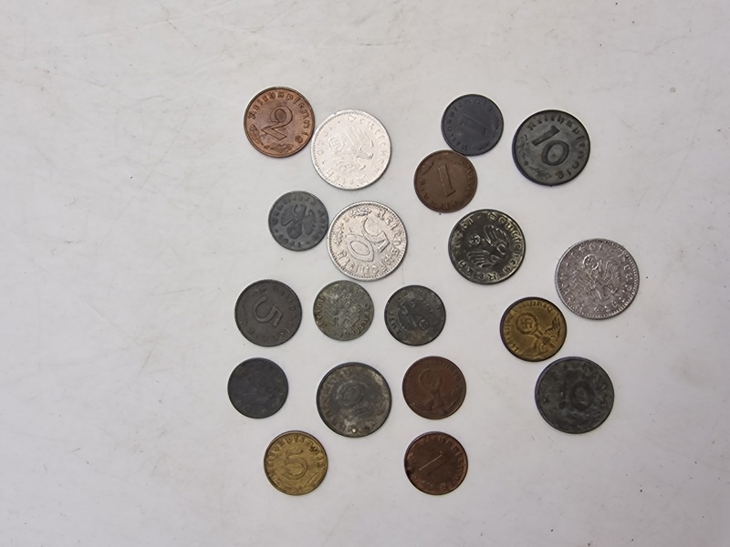Samling originale tyske ww2 mønter