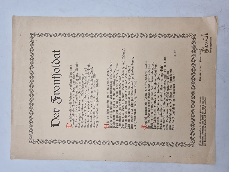 Originalt blad - Der Frontsoldat