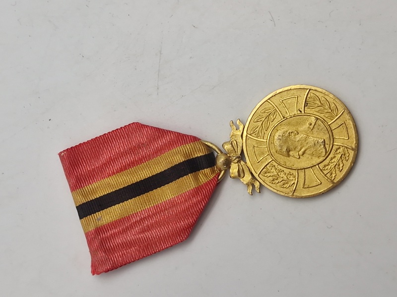 Original den belgiske erindringsmedalje for kong Leopold II's regeringstid