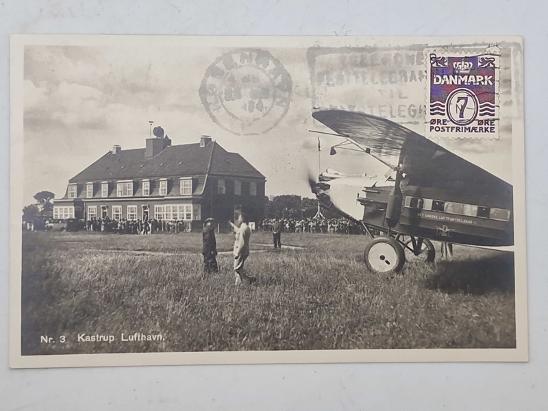 Originalt postkort med motiv fra Kastrup lufthavn