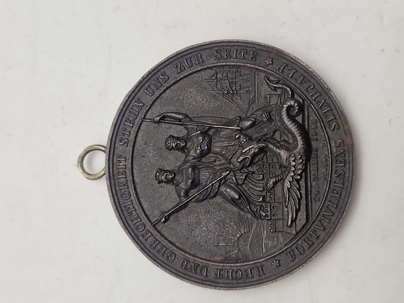 Original Medalje til fejringen af Slesvig holstenerens oprør med Danskerne i 1848 