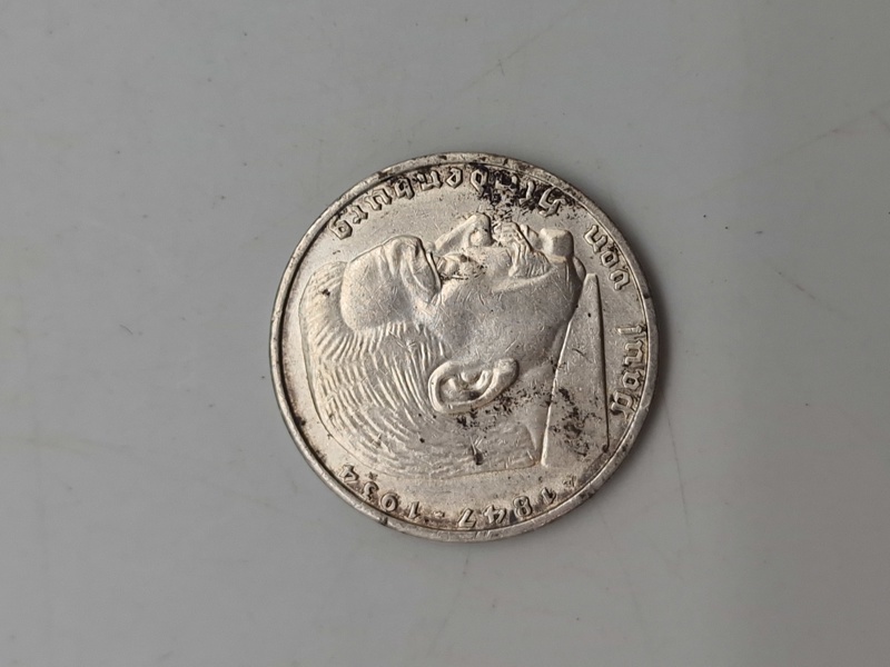Original 5 Reichmark fra 1938 - sølv 