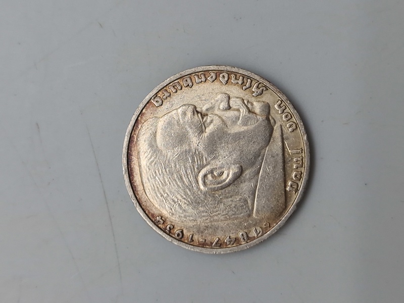 Original 5 Reichmark fra 1938 - sølv 