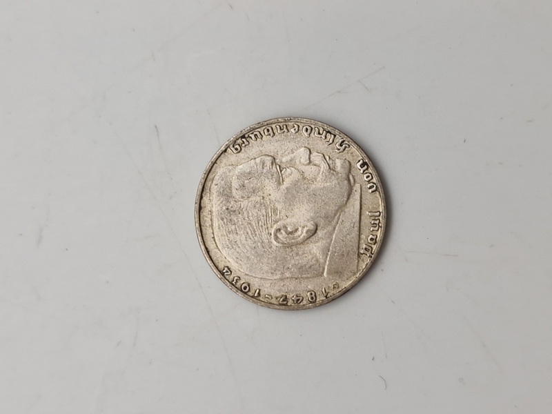 Original 2 Reichmark fra 1939 - sølv 