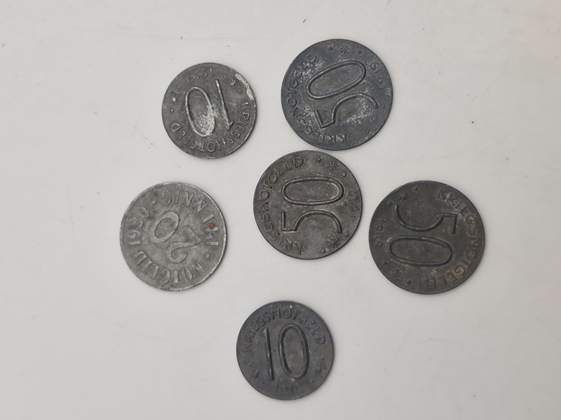 Samling originale “Kriegsnotgeld” mønter