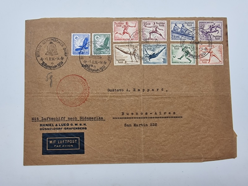 Original tysk kuvert - Olympiaden 1936