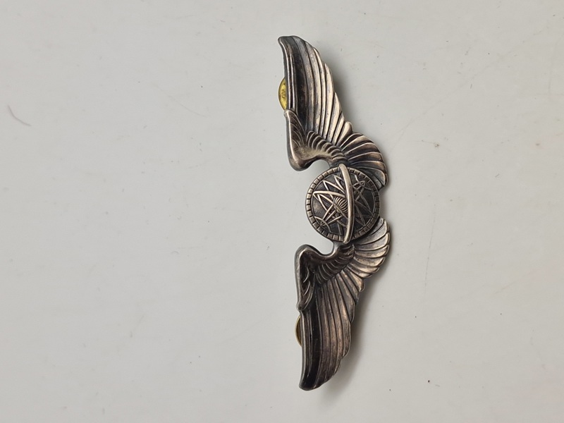 Original WWII US Army Air Corps 3" Navigator Wing - sterlingsølv