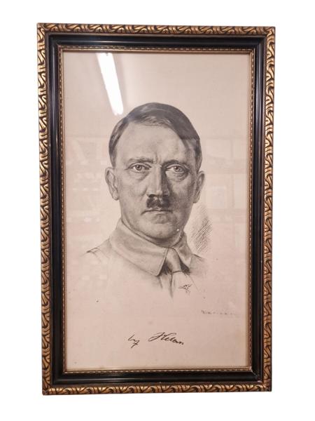 Originalt Indrammet billede af Adolf Hitler