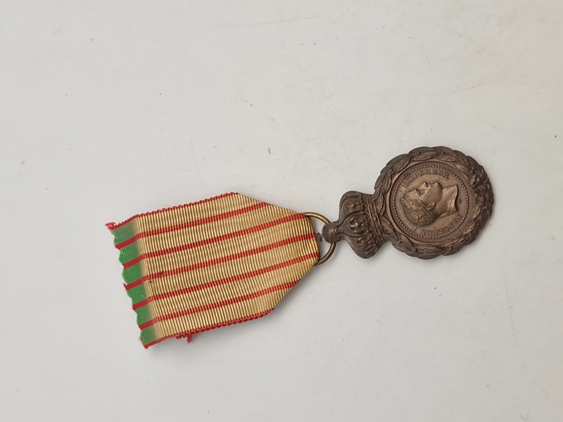 Original Fransk Napoleons krigs deltager medalje ( også givet til Danskere ) Sankt Helena-medalje, også kendt som "Médaille de Sainte-Hélène"
