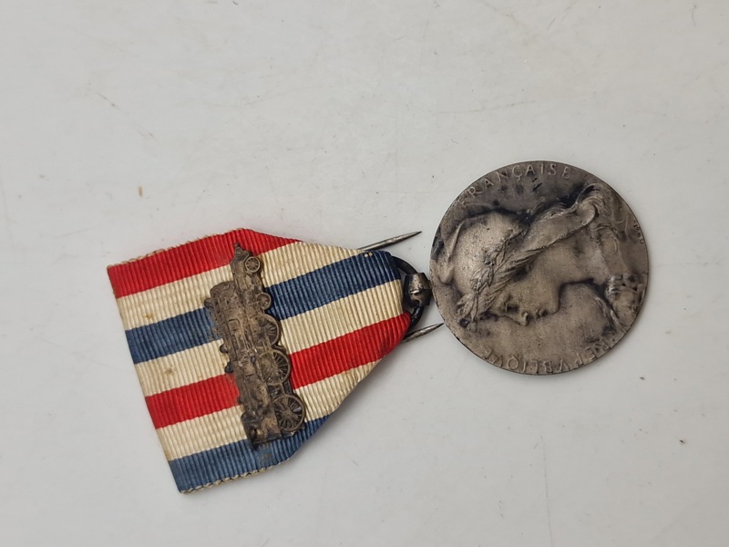 Original 1934 French Ministry of Public Works Railroads Silver Medal
