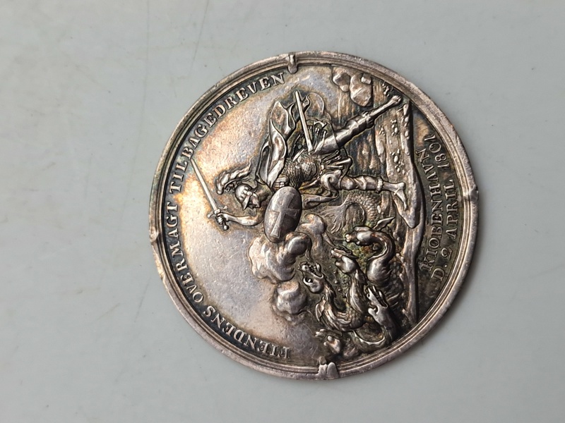 Original mindemedalje for Slaget på Reden, som fandt sted den 2. april 1801 i København - sølv