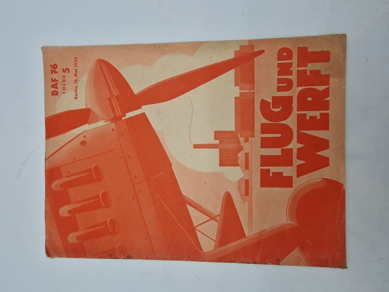 Originalt tysk ww2 blad “Flug Und Werft”