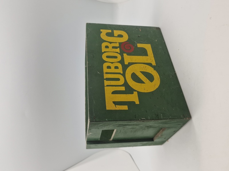 Original Tuborg øl reklame kasse med plads til 6 flaskeøl