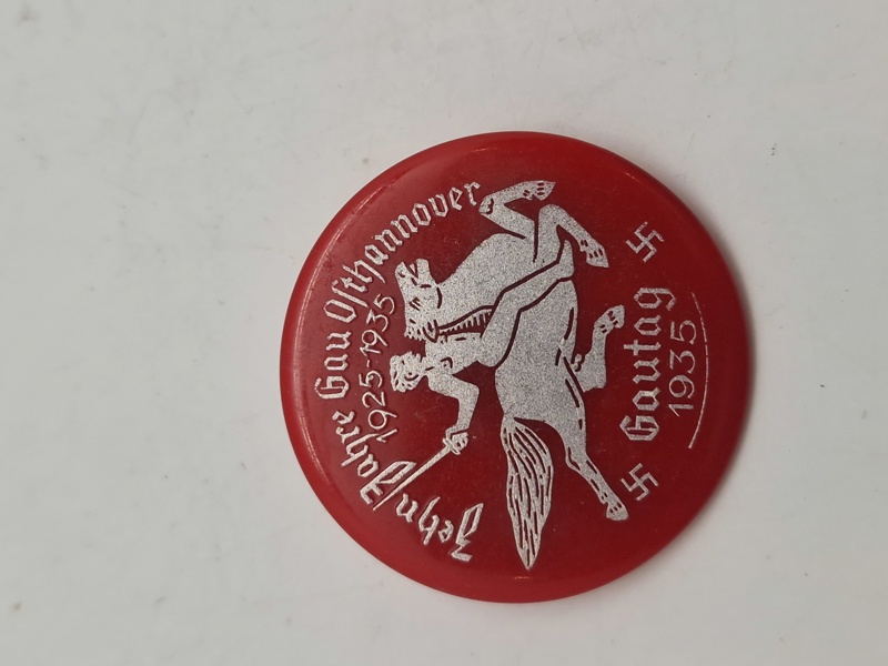 Originalt Gau-mærke der markerer 10-års jubilæet for Gau Osthannover (1925-1935) og Gautag i 1935